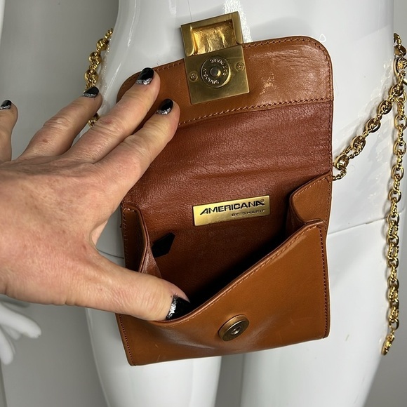 Americana by Sharif Leather Large Link Chain Belt Crossbody Bag - Picture 8 of 15